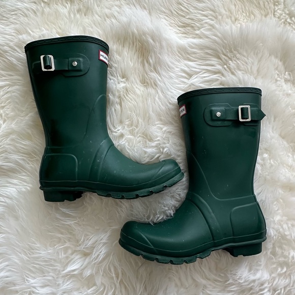 Hunter Shoes - HUNTER Original Short Mid Calf Matte Hunter Green Rain Boot